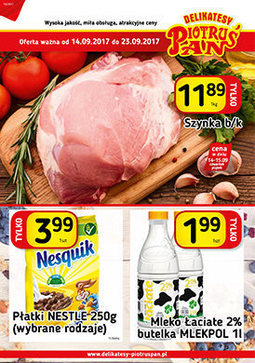 Gazetka promocyjna Piotruś Pan, ważna od 14.09.2017 do 23.09.2017.