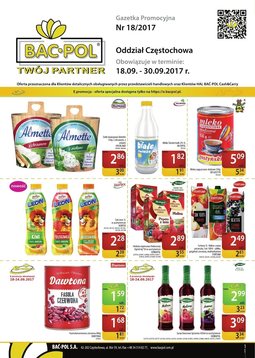 Gazetka promocyjna Bać-Pol, ważna od 18.09.2017 do 30.09.2017.