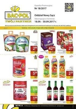 Gazetka promocyjna Bać-Pol, ważna od 18.09.2017 do 30.09.2017.
