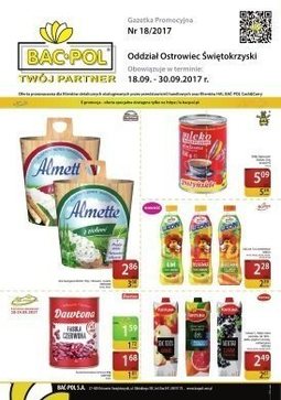 Gazetka promocyjna Bać-Pol, ważna od 18.09.2017 do 30.09.2017.