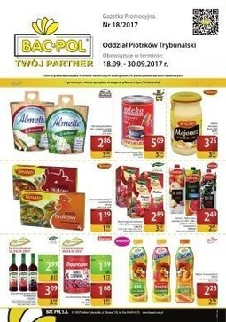 Gazetka promocyjna Bać-Pol, ważna od 18.09.2017 do 30.09.2017.