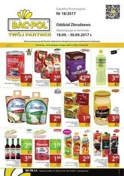 Gazetka promocyjna Bać-Pol, ważna od 18.09.2017 do 30.09.2017.