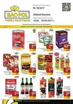 Gazetka promocyjna Bać-Pol, ważna od 18.09.2017 do 30.09.2017.